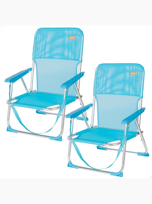 Aktive lot de 2 chaises de plage pliantes 44x40x72 cm avec poignée - Kiabi
