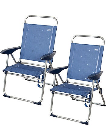 Aktive lot de 2 chaises de plage pliantes 48x60x100 cm 4 positions