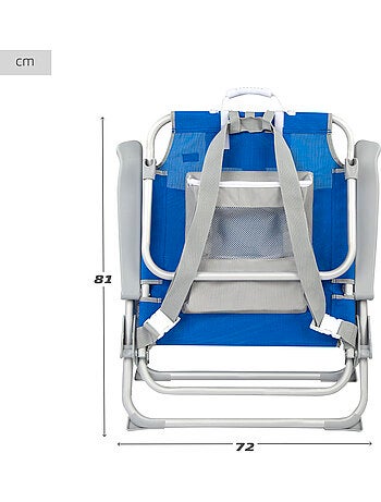 Aktive lot de 2 chaises de plage xxl pliantes et multipositions tissu renforcé