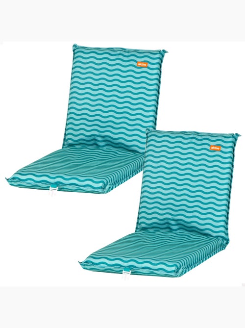 Aktive lot de 2 sièges de plage bas multipositions 40x48x56 cm à vagues avec poche arrière - Kiabi