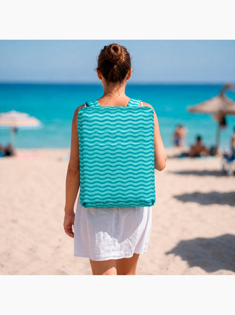 Aktive lot de 2 sièges de plage bas multipositions 40x48x56 cm à vagues avec poche arrière Turquoise - Kiabi
