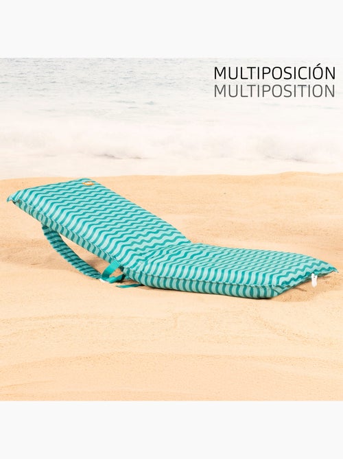 Aktive lot de 2 sièges de plage bas multipositions 40x48x56 cm à vagues avec poche arrière - Kiabi
