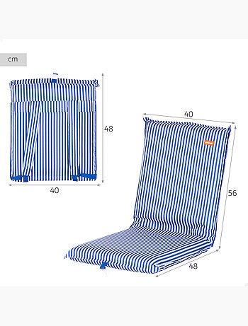 Aktive lot de 2 sièges de plage bas multipositions 40x48x56 cm avec poche arrière