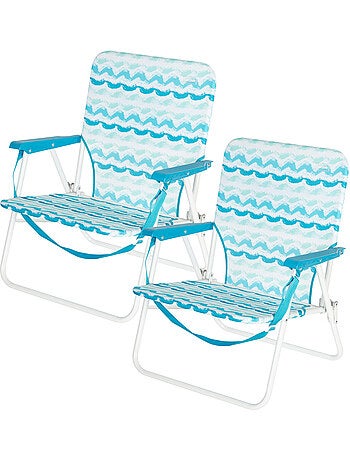 Aktive pack 2 chaises de plage pliantes basses 45x40x70 cm