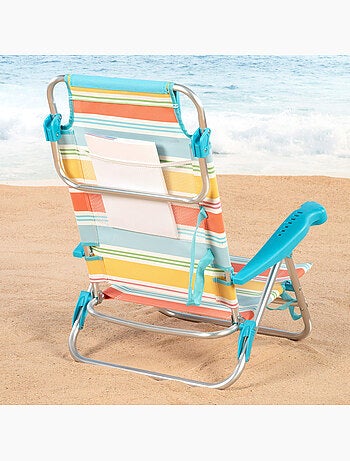 Aktive pack 2 chaises pliantes de plage 8 positions 48x50x80 cm rayures