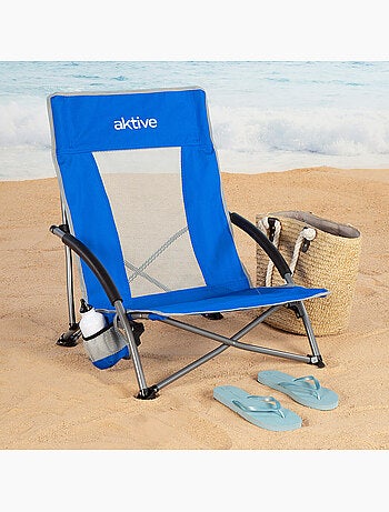 Aktive pack 4 chaises de plage pliantes 50x51x67 cm avec pochette