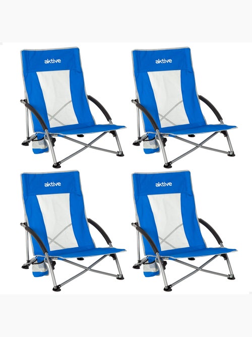 Aktive pack 4 chaises de plage pliantes 50x51x67 cm avec pochette - Kiabi Aktive pack 4 chaises de plage pliantes 50x51x67 cm avec pochette - Kiabi