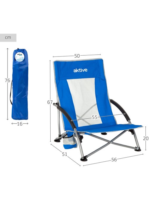 Aktive pack 4 chaises de plage pliantes 50x51x67 cm avec pochette - Kiabi Aktive pack 4 chaises de plage pliantes 50x51x67 cm avec pochette - Kiabi