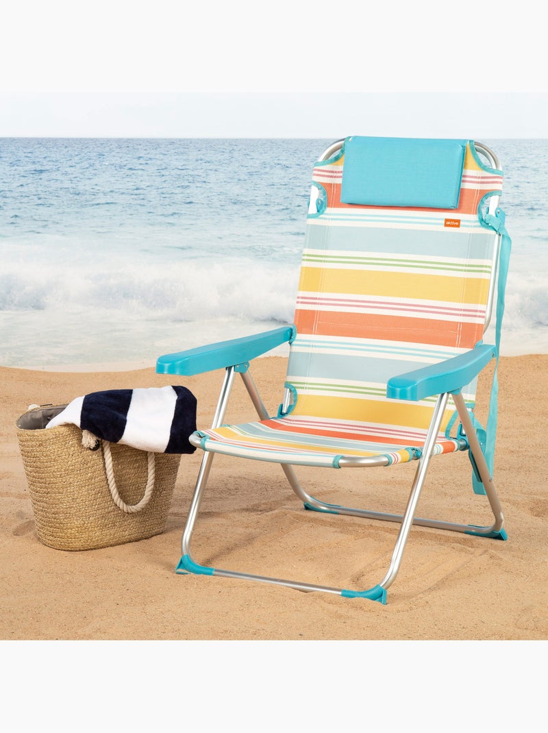 Aktive pack de 2 chaises de camping pliantes de luxe 48x60x90 cm 5 positions avec dossier Multicolore - Kiabi