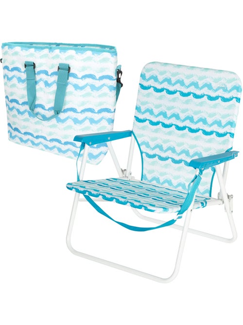 Aktive pack plage : chaise basse (45x40x70 cm) + glacière portable 20 litres - Kiabi