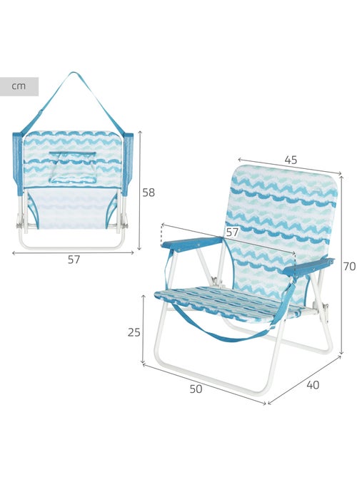 Aktive pack plage : chaise basse (45x40x70 cm) + glacière portable 20 litres - Kiabi