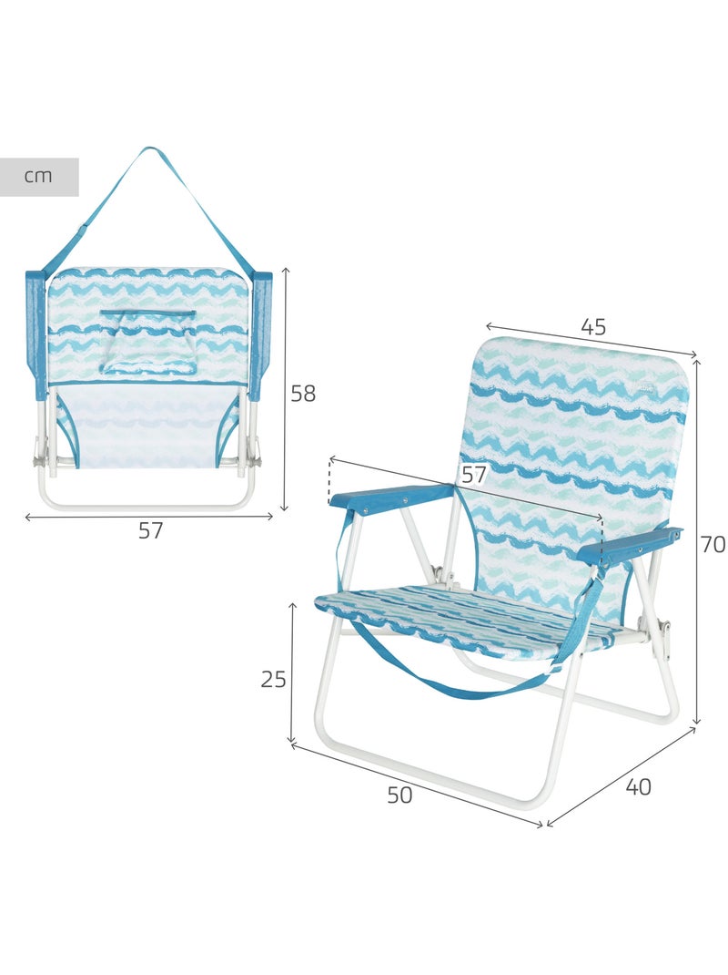 Aktive pack plage : chaise basse (45x40x70 cm) + glacière portable 20 litres Bleu - Kiabi
