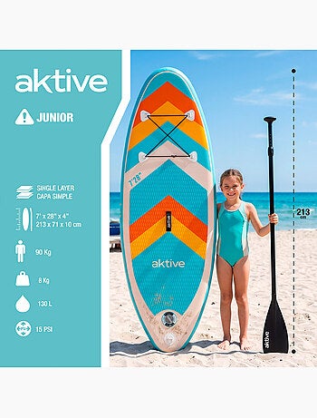 Aktive planche de paddle gonflable pour débutant avec sac à dos, pompe et pagaie