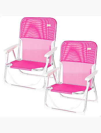 Aktive set 2 chaises de plage pliantes 44x40x72 cm avec poignée