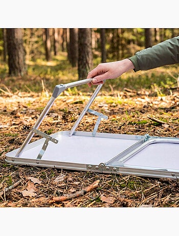 Aktive table de camping pliable avec poignée de transport 60x40x25 cm