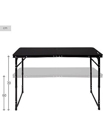 Aktive table de camping pliante, réglable en hauteur et antidérapante avec filet