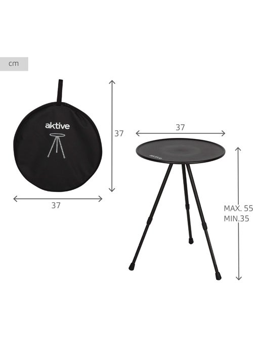 Aktive table de camping pliante ronde 37x37x55 cm - Kiabi