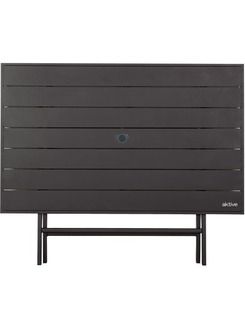 Aktive table de jardin pliante en acier pour 4 personnes avec trou pour parasol 120x75x70 cm - Kiabi