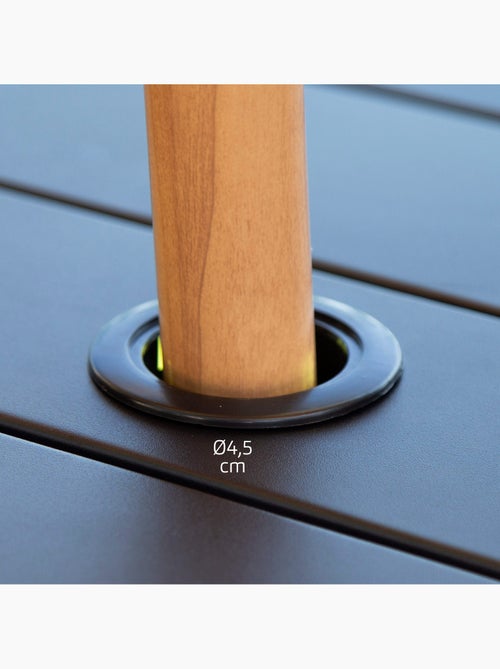 Aktive table de jardin pliante en acier pour 4 personnes avec trou pour parasol 120x75x70 cm - Kiabi