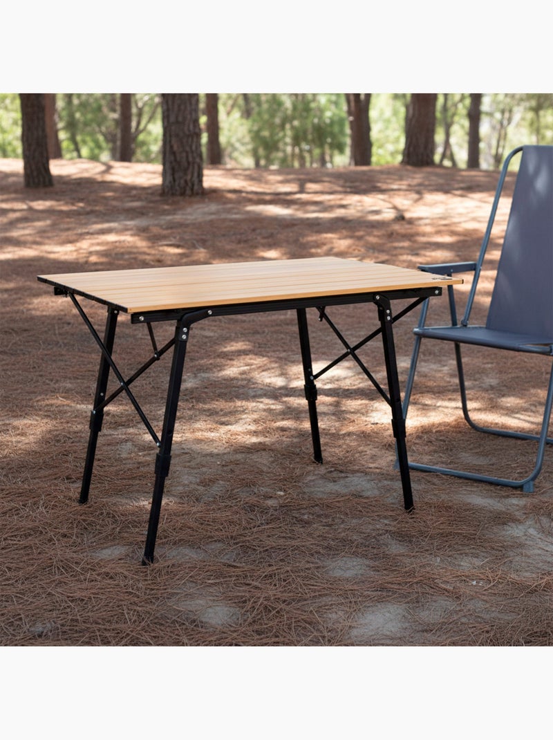 Aktive table pliante de glamping à hauteur réglable Bois naturel - Kiabi