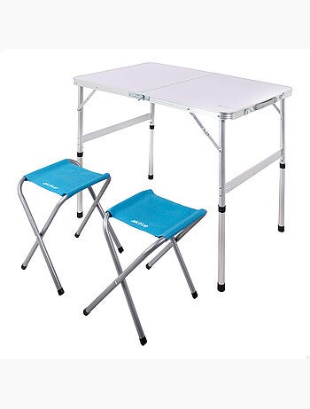 Aktive table pliante réglable en hauteur avec 2 tabourets