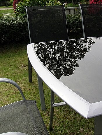 ALASSIO - Salon de jardin 6 places en aluminium gris