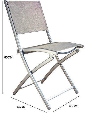 ALASSIO Ensemble de jardin table 150 cm + lot de 4 chaises pliantes