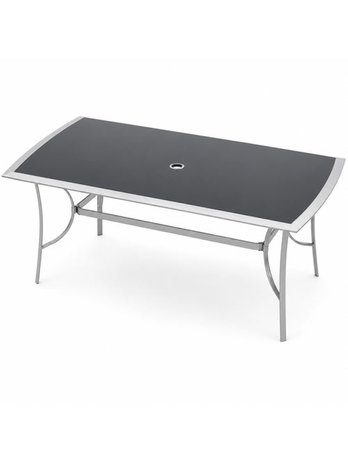 Alassio table de jardin 150cm en aluminium gris - Kiabi