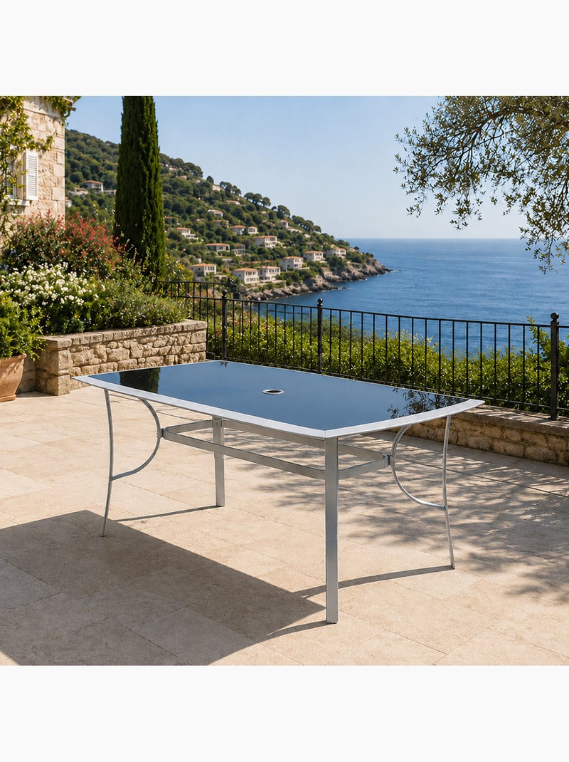 Alassio table de jardin 150cm en aluminium gris Gris - Kiabi