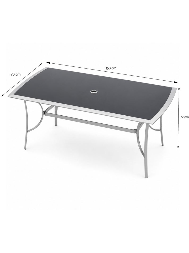 Alassio table de jardin 150cm en aluminium gris Gris - Kiabi