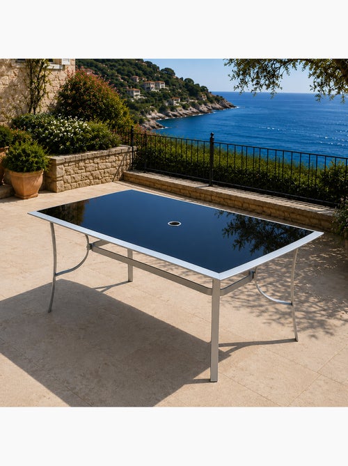 Alassio table de jardin 150cm en aluminium gris - Kiabi