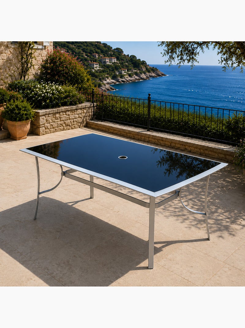 Alassio table de jardin 150cm en aluminium gris Gris - Kiabi