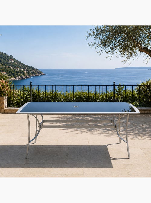 Alassio table de jardin 150cm en aluminium gris - Kiabi