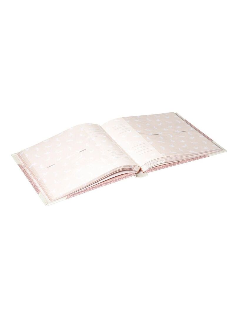 Album photo, rose, naissance fille, avec journal, 23 x 30 cm, 56 pages  blanches et 4 pages personnalisables, pages en carton épais et résistant