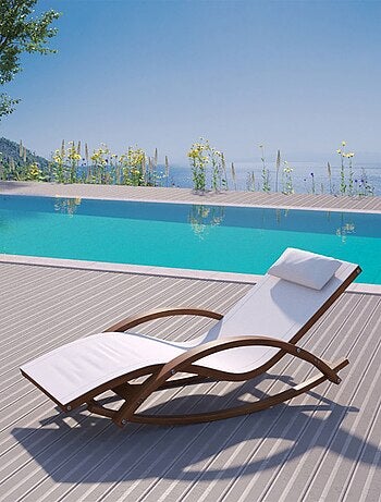 ALCOBA Transat à bascule en bois écru