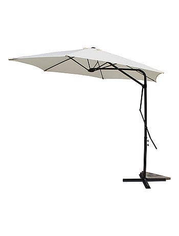 ALCUDIA Parasol gris droit rond 294 x 294 m