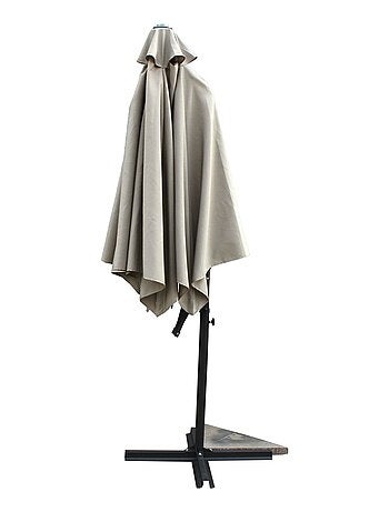 ALCUDIA Parasol gris droit rond 294 x 294 m