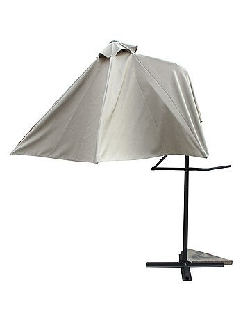 ALCUDIA Parasol gris droit rond 294 x 294 m