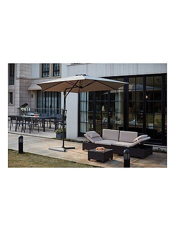 ALCUDIA Parasol gris droit rond 294 x 294 m