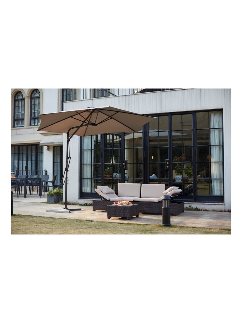 ALCUDIA Parasol  gris droit rond 294 x 294 m Gris Ecru - Kiabi