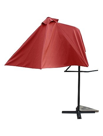 ALCUDIA Parasol gris droit rond 294 x 294 m