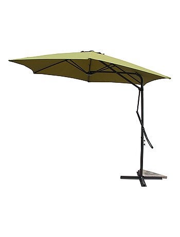 ALCUDIA Parasol gris droit rond 294 x 294 m