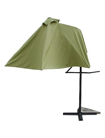 ALCUDIA Parasol gris droit rond 294 x 294 m