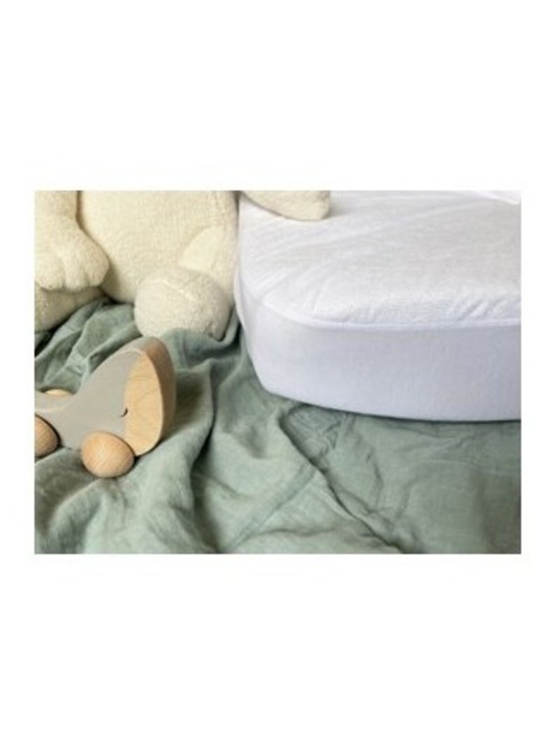 Alèse bébé éponge 60x120cm blanc Blanc - Kiabi