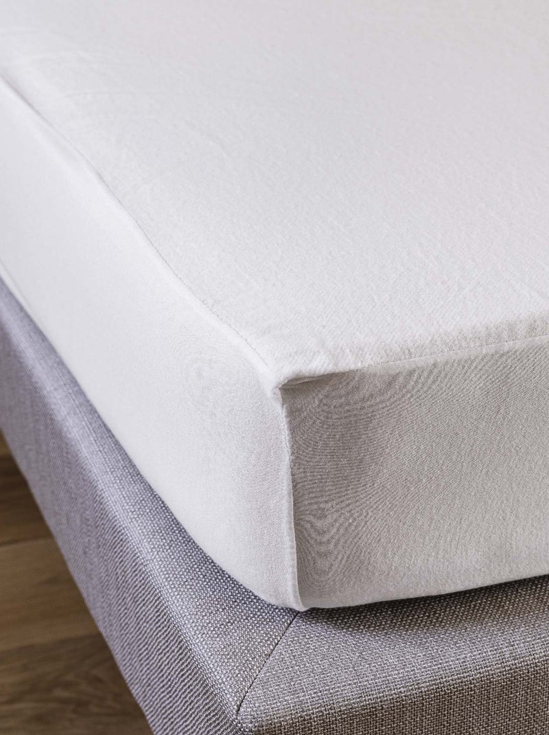 Alèse de lit en coton gratté Blanc - Kiabi