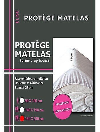 Alèse en coton molleton 160 x 200 cm