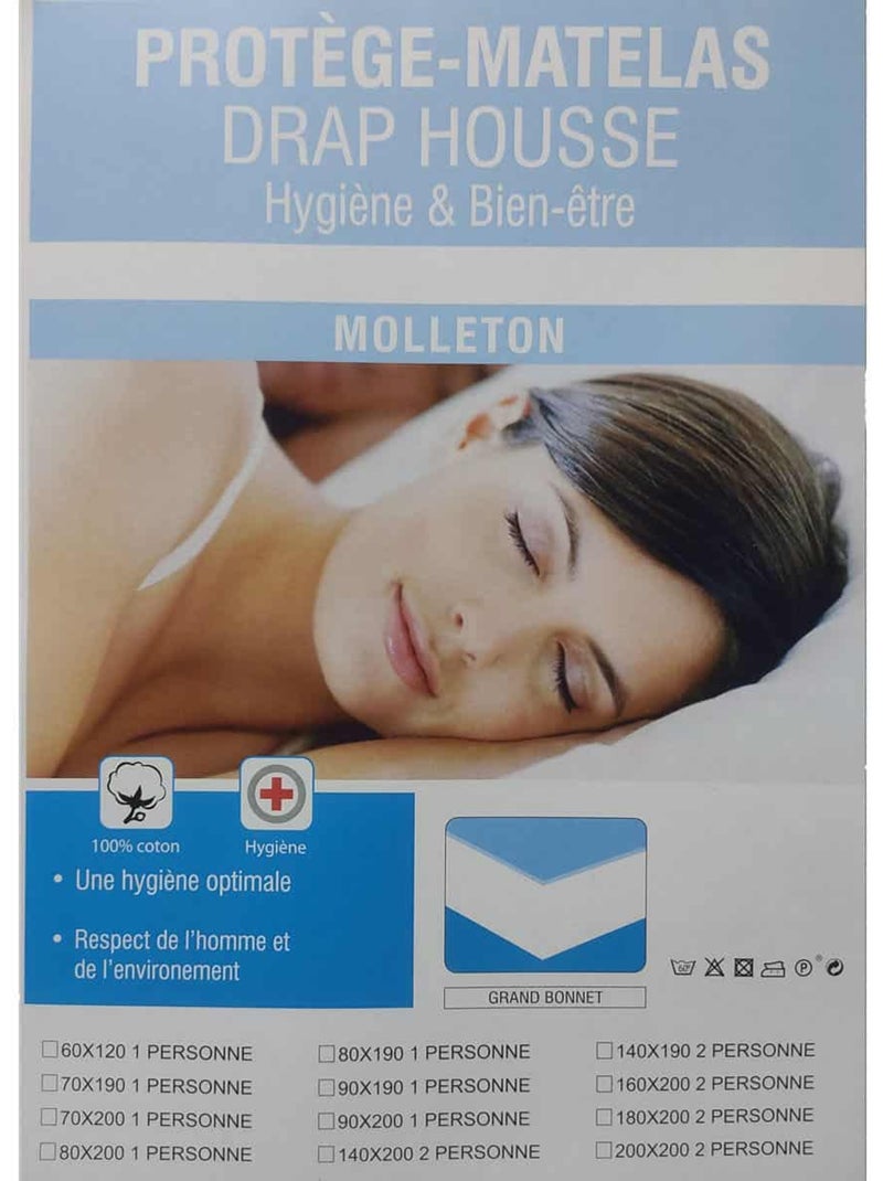 Alèse protège matelas coton flanelle molleton SERENITE Blanc - Kiabi