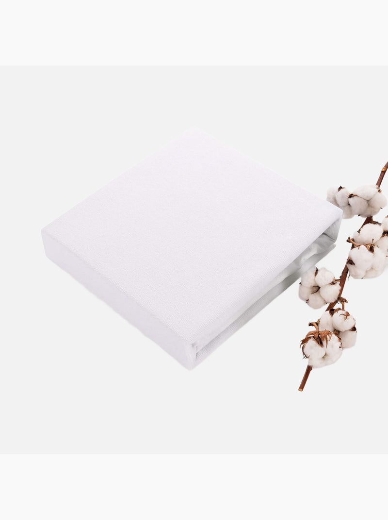 Alèse, protège matelas imperméable et respirant - Coton et TPU - Monsieur Bébé Blanc Blanc - Kiabi