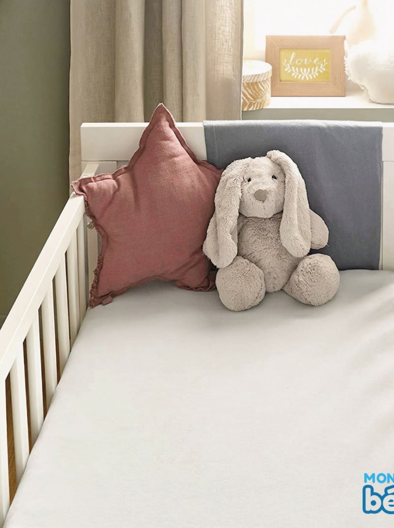 Alèse, protège matelas imperméable et respirant - Coton et TPU - Monsieur Bébé Blanc - Kiabi