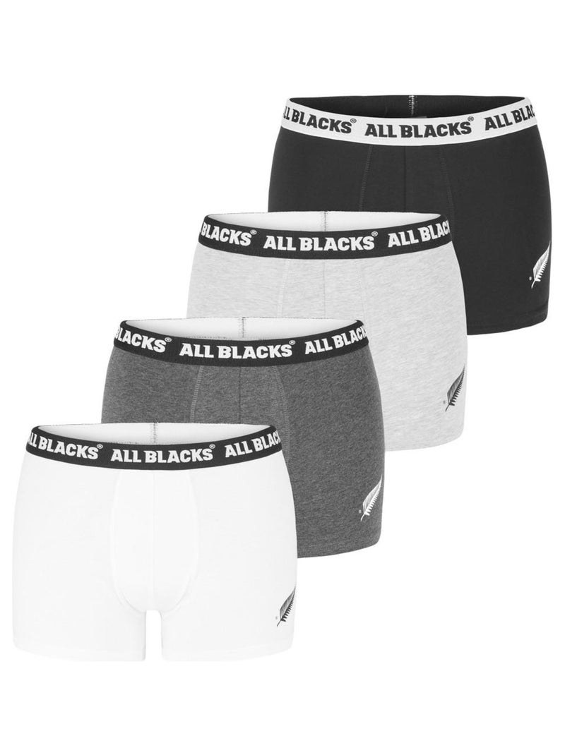 All Blacks, Lot De 4 Boxers Coton Homme All Blacks Gris - Kiabi